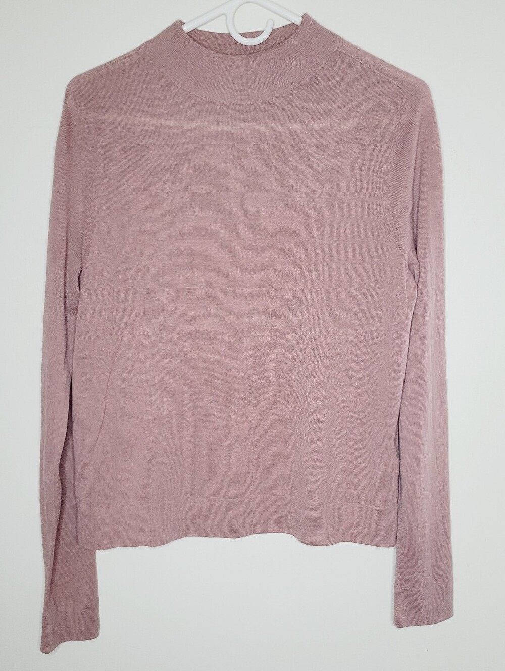 Vince Seamless Sweater Wool Cashmere Blend Mock Neck Women's Medium Taupe FLAW